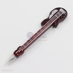Promotional 13*3cm Reddish-brown Guitar Shaped Ball-point Pen with Magnetic Sticker