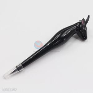 High Quality 15*3cm Black Deer Shaped Ball-point Pen Stationery as Gift