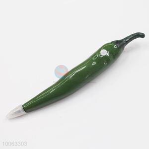 New Design 14*2.5cm Green Capsicum Shaped Ball-point Pen with Magnetic Sticker