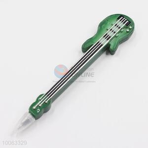 Promotional 13*3cm Green Guitar Shaped Ball-point Pen with Magnetic Sticker