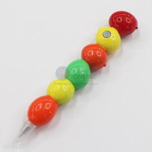 China Factory 14*2.5cm Colourful Sugar-coated Haw Shaped Ball-point Pen with Magnetic Sticker