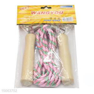 Wholesale Multi-Colored Movement Skipping Rope Adult Funny Jump Rope With Rubber Wooden Handle