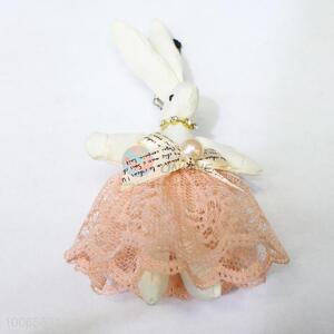 11cm delicate orange skirt cloth rabbit phone pendant/keychain