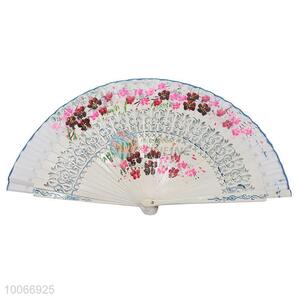 Wholesale handheld printed decorative pattern wooden double-faced fan