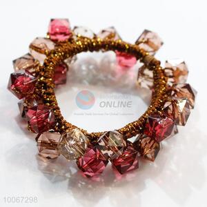 Wholesale women hair rings with glitter beads