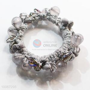 High quality shiny bead hair rings for women