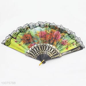 Popular Folding Hand Fan with Flowers Pattern