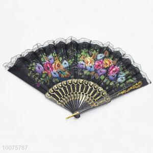 Wholesale Flowers Printed Foldable Hand Fan