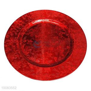 Red round plastic food beer tray <em>salver</em>