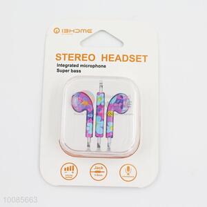 Fashion design color print headset earphone