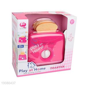 Popular Pink Plastic Toaster Toys Set for Children Play at Home