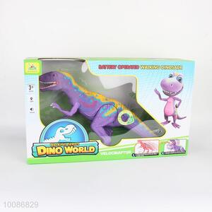 Cartoon toys purple walking battery operated dinosaur toys with sound/lights