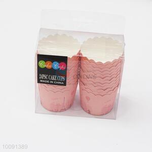 24Pcs Pink Muffin Cupcake Paper Cups Round For Muffin Cupcake