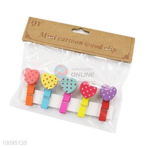 Natural Colorful Mini Cartoon Wooden Clips Paper Clips