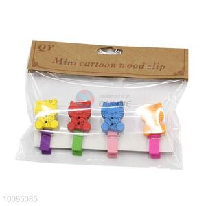 Colorful Cute Cat Mini Wooden Clips Wholesale