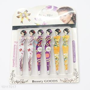 Girls Shaped Cosmetic Stainless Steel Eyebrow Tweezers with Factory Price