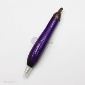 Creative dark purple eggplant shape plastic ball-point pen