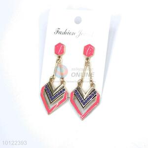 Pink lady dangle earrings