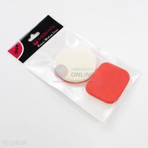 1 Pc Round Shape and 1 Pc Square Shape Cosmetic Facial Face Soft Sponge Powder Puff Tools