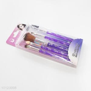 5 Pcs/Set Professional Purple Makeup Brushes Tools Kit Cosmetic Makeup Brush Set Manicure Set