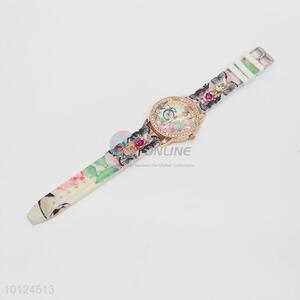 Fashion crystal printed watches for women