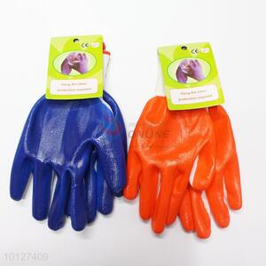 Custom NBR industrial working gloves with two colors