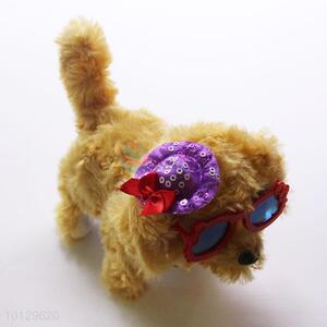 Lovely Plush Electronic Dog Toy with Sunglasses