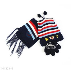 Top Quality Hat Scarf Gloves Three-Piece Suit For Kids