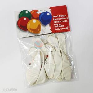 White Printed Latex Balloon Party Decoration