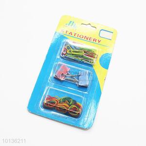 Cute cheap colorful clips/paper clips/rubber bands stationary set