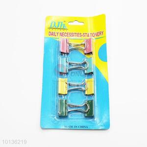 Low price 8pcs pink/green/yellow/blue binder clips