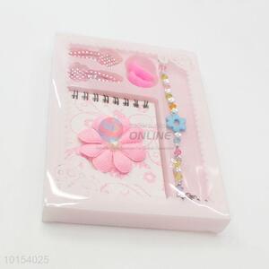 Popular Stationery Gift Set with Spiral Coil Notebook, Hairpin, Hair Ring, Bracelet