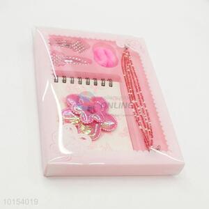New Arrival Stationery Gift Set with Spiral Coil Notebook, Hairpin, Hair Ring, Necklace