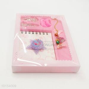 Promotional Gift Spiral Coil Notebook Set with Hairpin, Hair Ring and Bracelet