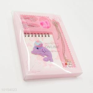 Fashion Style Stationery Gift Set with Spiral Coil Notebook, Hairpin, Hair Ring, Necklace