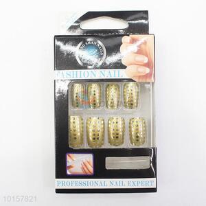 3D Gold Color Fake Nails Fingernail Sticker