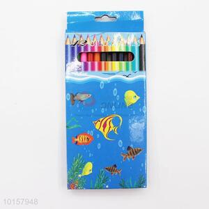 12 Pieces/Bag 12 Colors Wooden Pencil with Eraser School Office Supplies