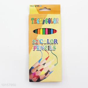 12 Pieces/Bag Simple Style 12 Colors Wooden Pencil with Eraser Office School Supplies