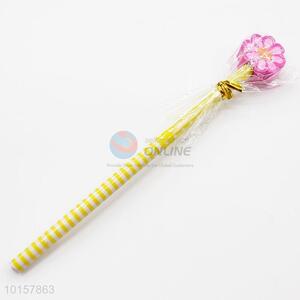 Cute Yellow Stripe Design Pencil with Flower Shaped Eraser Stationery for Kids