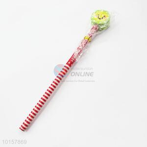Office School Supplies Red Stripe Pattern Pencil with Butterfly Shaped Eraser