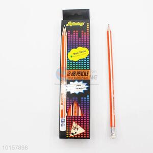 12 Pieces/Box High Quality Wooden Pencil with Eraser for Kids