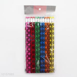 12 Pieces/Bag Football Printed Pencil with Eraser for Kids Student School Office Supplies