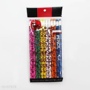 12 Pieces/Bag Wooden HB Pencils Children Boys Girls Star Pattern Pencil with Eraser Kids
