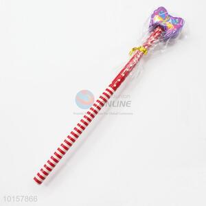 Red Stripe Pattern Pencil with Butterfly Shaped Eraser Office School Supplies