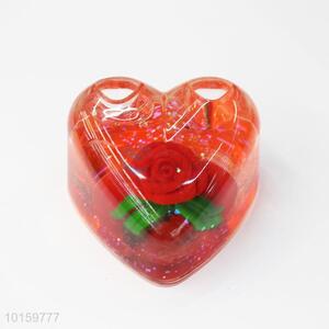 Decorative loving heart shaped rose penholder