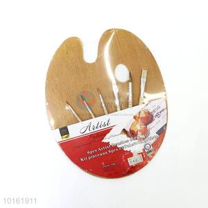 High Quality 6PCS Artist Brushes & Wooden Color Palette