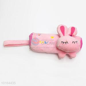 Super Quality Cute Plush Rabbit Head Zipper Pen Bag