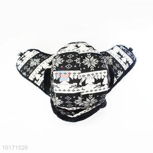 Snowflake and Reindeer Pattern Ushanka Winter Hat for Adult