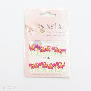 Low price high quality colorful flowers nail sticker
