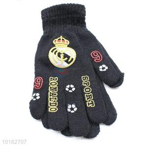 Wholesale black knitted cheap men gloves